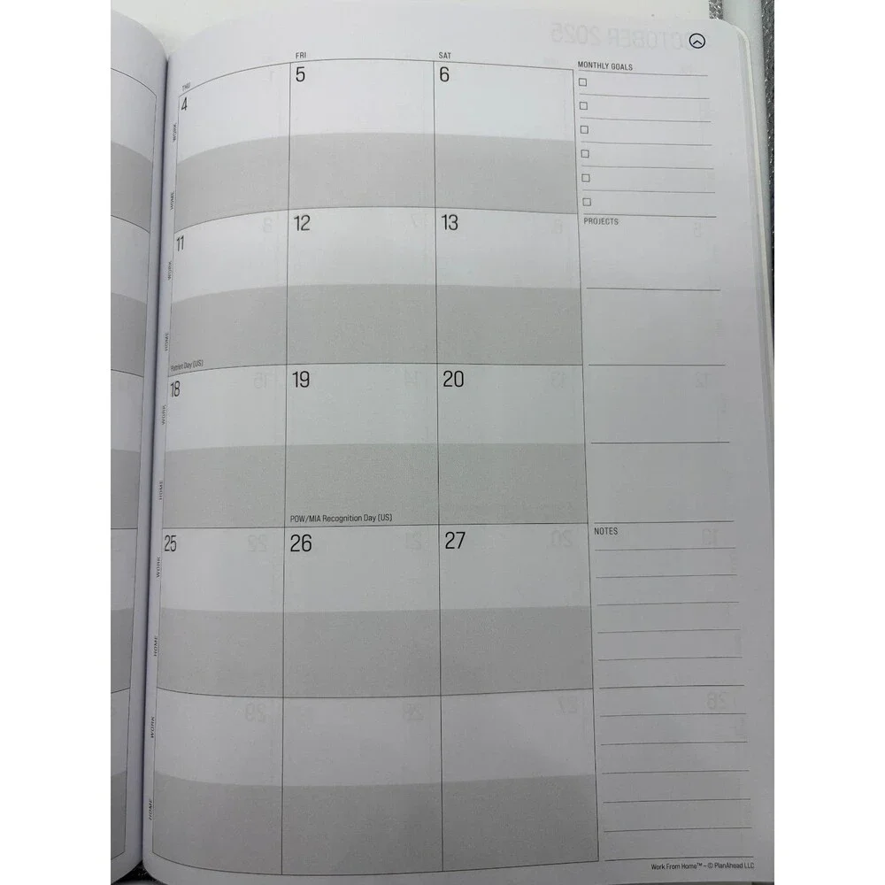 Work From Home 2025-2026 Planner Monthly Dual Work/Home Format Brown Lot of 14